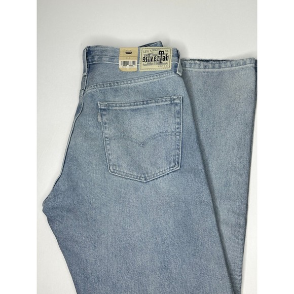 Levi’s silvertab relaxed straight leg Jeans mens 32 X 32 Light Wash Distressed - Picture 1 of 2